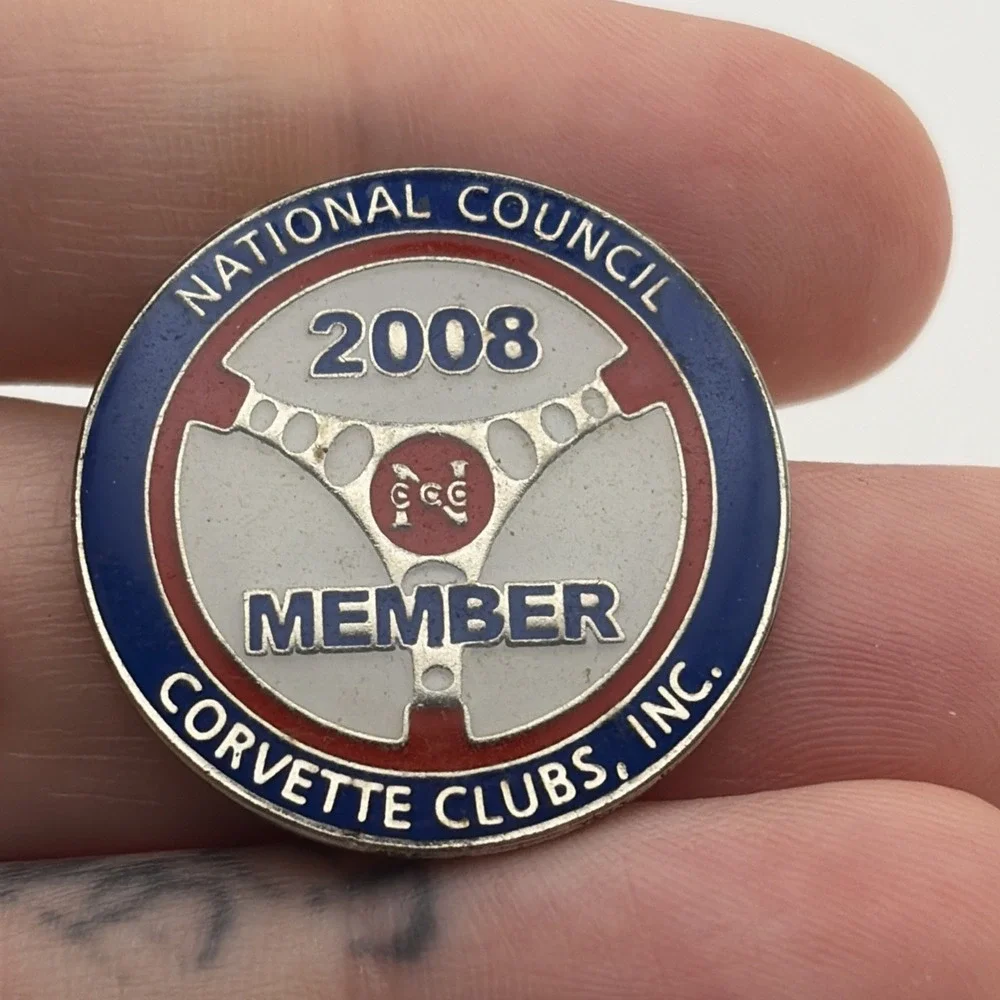 2008 National Council Corvette Clubs Inc NCCC Member Lapel Hat Pin Mid America